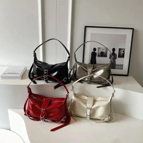 Bolsa Feminina Baguete em Couro Vintage