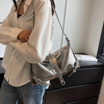 Bolsa Feminina Baguete em Couro Vintage