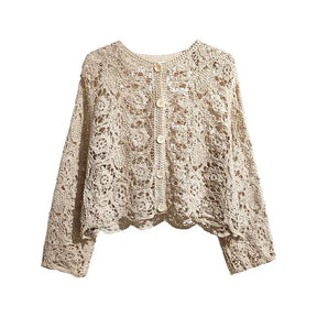 Cardigã de Renda Feminino Rosa Bloumi - Elegância Casual